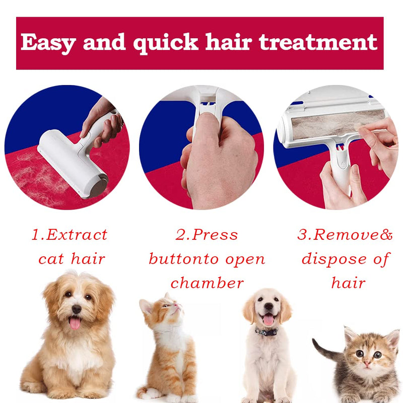 Pet Hair Remover - Lint Roller for Pet Hair - Cat and Dog Hair Remover for Couch, Furniture, Carpet, Car Seat, Reusable Pet Hair Roller W/Self-Cleaning Base - Upgraded Animal Fur Removal Tool - PawsPlanet Australia