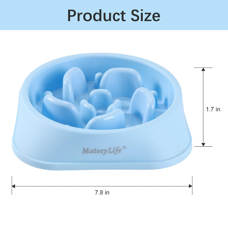 MateeyLife Slow Feeder Dog Bowls 2PCS, Anti-Choking Puzzle Dog Food Bowls, Anti-Slip Interactive Dog Feeding Bowls Slow Down Eating, Bloat Stop Maze Dog Dishes for All Breeds Pets LightBlue&DarkBlue Medium A-LightBlue&DarkBlue - PawsPlanet Australia