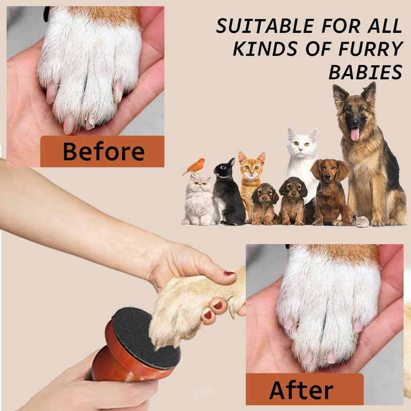 Dog Nail File, Dog Nail File Board, Wooden Dog Scratch Board Trimmer Kit with Replaceable Sandpaper, Easy Grip and Safe Claw File for Cat and Dog