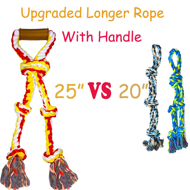 Extra Large Dog Rope Toys for Aggressive Chewers Tug of War Rope Interactive Heavy Duty Outdoor Medium Large Breed XL Dog Chew Rope Durable 3 Way Dog Rope Tough Pull Rope with Handle yellow - PawsPlanet Australia
