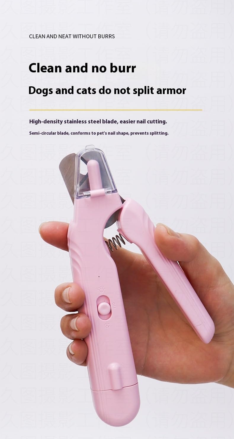 USB Pet Nail Clipper with LED Light – 2-in-1 Electric Grinder & Scissors, Rechargeable Trimmer for Dogs & Cats, 60°Angle Blade, Low-Noise Motor, Blood-Line Illuminator, 94 g Lightweight - PawsPlanet Australia