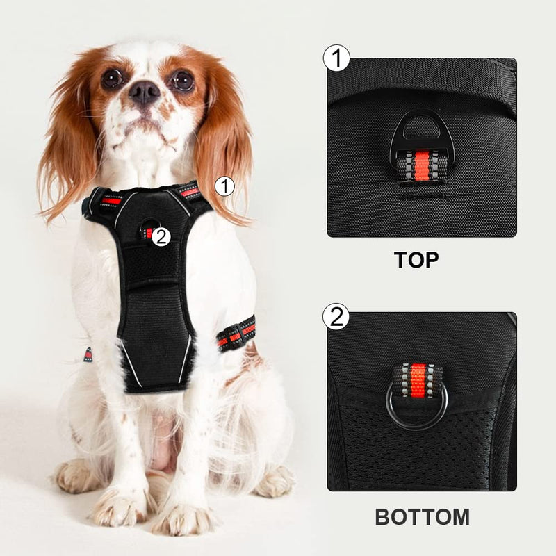 SmilePowo No-Pull Dog Harness Pet Harness Adjustable Outdoor Pet Vest Oxford Material Reflective Vest for Dogs Easy Control for Medium Large black - PawsPlanet Australia