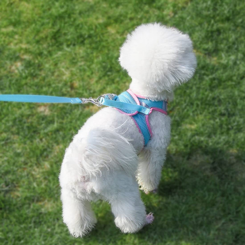 Xs Dog Harness and Leash Set, No-Pull Puppy Harness for Outdoor Walking, Breathable Mesh Reflective Cats Vest for XXS Xs Small Medium Breed Pet Dogs, Pink XS XS(Chest 12-15") - PawsPlanet Australia