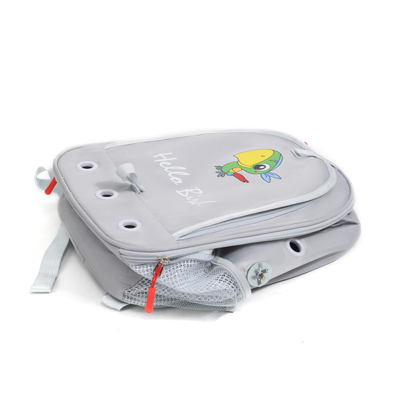 Bird Traval Carrier Cage, Multi Vent Holes Clear Space Capsule Astronaut Backpack to Carry Parakeet Cockatiel Parrot with Metal Tray Wood Perch, Vet Transport Book Bag (Grey) Grey - PawsPlanet Australia