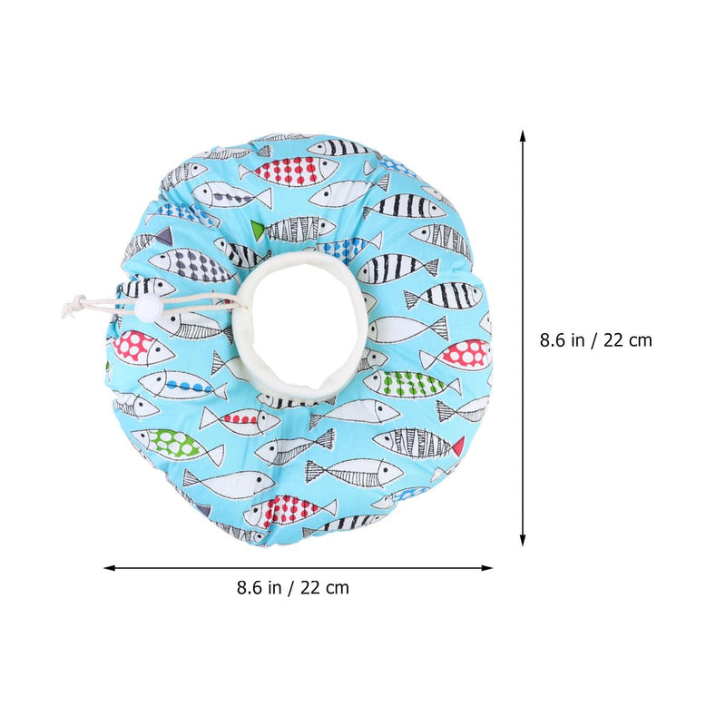 PRETYZOOM Soft Cat Collar with Fish Pattern, Anti-Lick and Anti-Scratch Protective Collar Made of PP Cotton, Lightweight and Fashionable, for Sterilization and Recovery of Pets