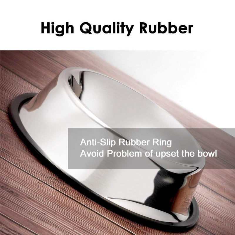 WEDAWN Stainless Steel Dog Bowls,Dog Dishes 8oz 16oz 26oz 40oz, Cat Bowl Water and Food with Rubber Base for Small/Medium/Large Dogs, Cats, Puppy Rabbit and Kitten 6 Cup/40 oz Silver/2Pack - PawsPlanet Australia