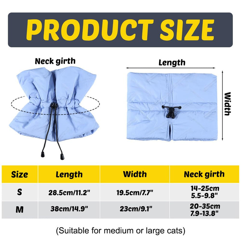 MiOYOOW Cat Recovery Collar, Cat Protective Collar, Adjustable Pet Cone Collar, Waterproof Clasps, Collars, Post-Operative Protective Collar, Leak Protection for Large Cats M