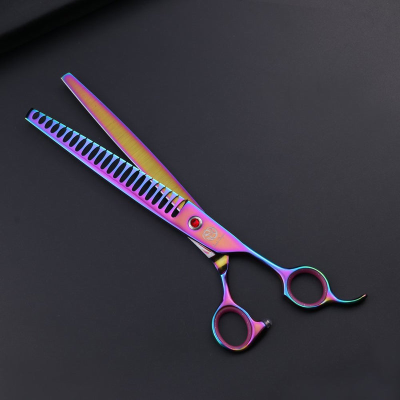 Professional 7.0/7.5/8.0 inch Pet Grooming Hair Cutting Scissor Dog Hair Chunker Thinning Shear - Japan 440C Stainless Steel Perfect for Pet Groomer (B-Chunker-8.0) B-Chunker-8.0 - PawsPlanet Australia