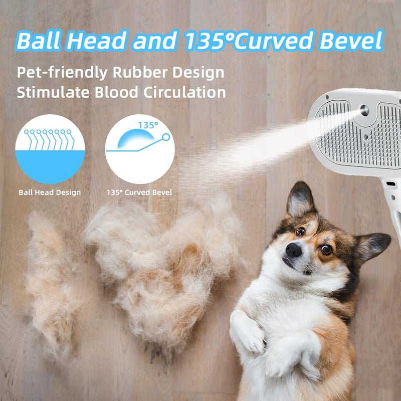 Pet Hair Brush，For shedding dog and cat hair, One Touch Gentle Removal of Loose Undercoat, Brush for All Hair, Types Massage Grooming Tool - PawsPlanet Australia