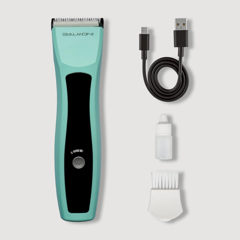 Cordless Pet Trimmer for Dogs & Cats – Rechargeable Grooming Clipper with Detachable Metal Blade, Low-Noise Motor, Supports Optional Blade Lengths (Parent) (Green, Combs Bundle) Green