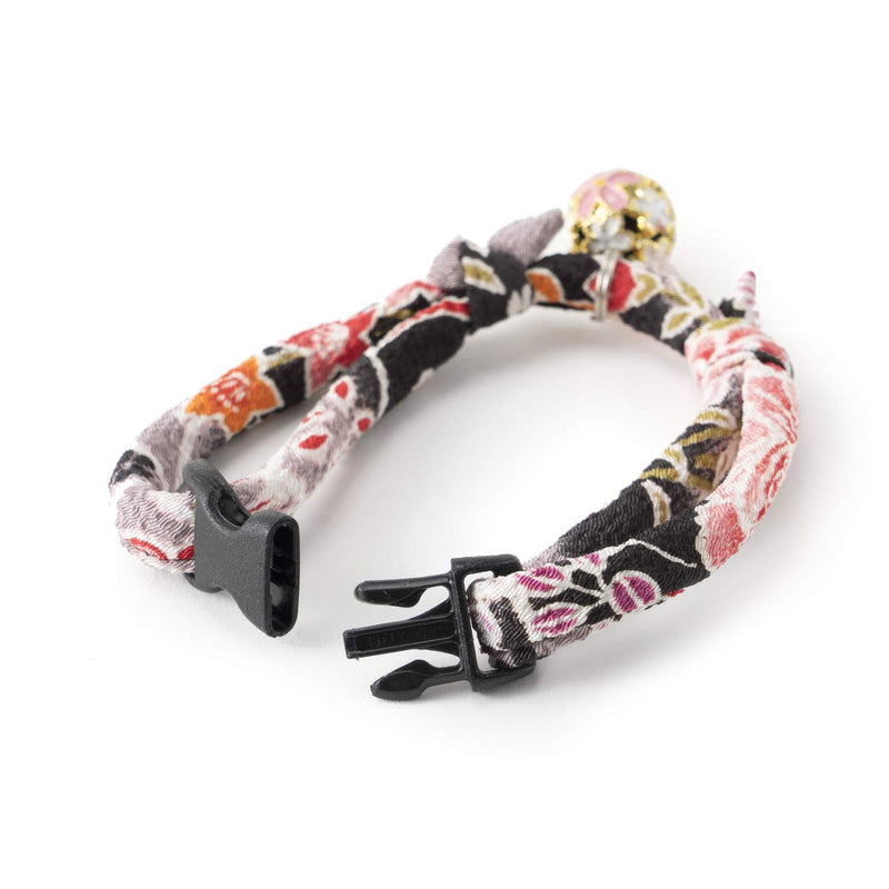 Chirimen Sakura Cat Collar Black