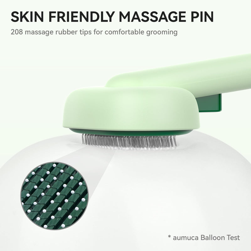 aumuca Cat Brush for Shedding, Cat Brushes for Indoor Cats, Horses Grooming Deshedding Brush for Dog Kitten Horse Massage Removes Loose Fur, Forest Green - PawsPlanet Australia