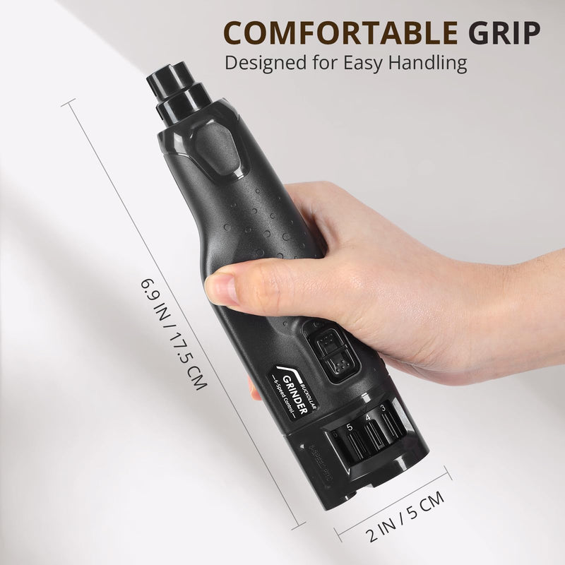 6-Speed Quiet Dog Nail Grinder with LED Light, Low-Vibration Electric Pet Nail Trimmer for Dogs and Cats, Safe Grooming Kit for Beginners, Complete Set with Storage Case