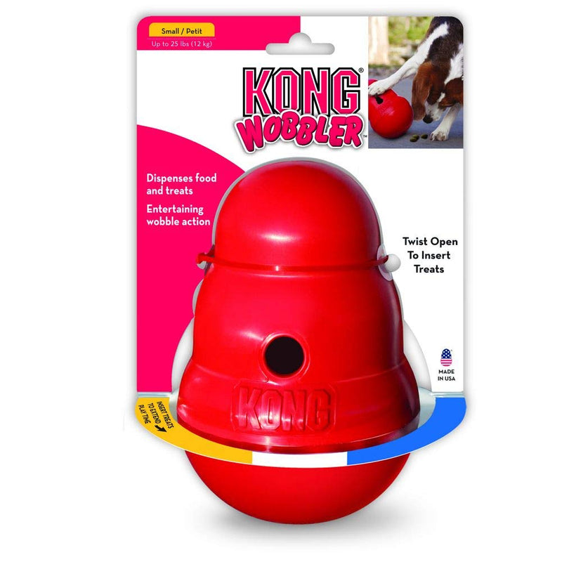 KONG Wobbler - Interactive Dog Toy for Treat Dispensing - Dog Slow Feeder for Healthy Eating - for Medium/Small Dogs Small (Pack of 1) - PawsPlanet Australia