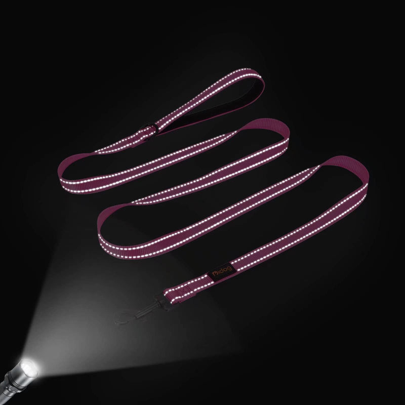Didog 6FT Reflective Nylon Dog Leash, Durable 1” Wide Walking Pet Lead with Soft Padded Handle & Mesh Dispenser Poop Bag for Small Medium Large Dogs, Hot Pink - PawsPlanet Australia