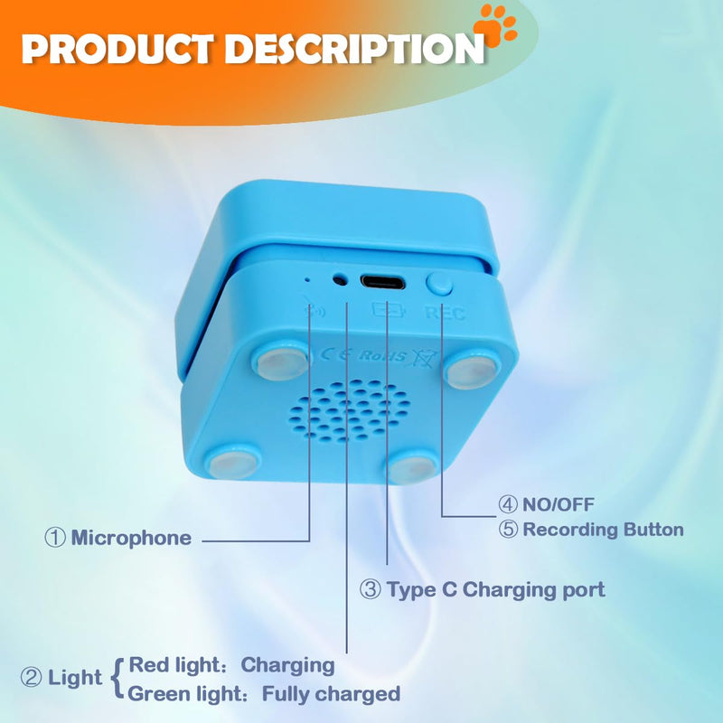 Rechargeable Dog Buttons for Communication Starter Pack,Voice Recording Buttons Set Training Pets Funny Gifts Study Office Home 3 Counts 35 Stickers Rechargeable 3 Counts + + Stickers - PawsPlanet Australia