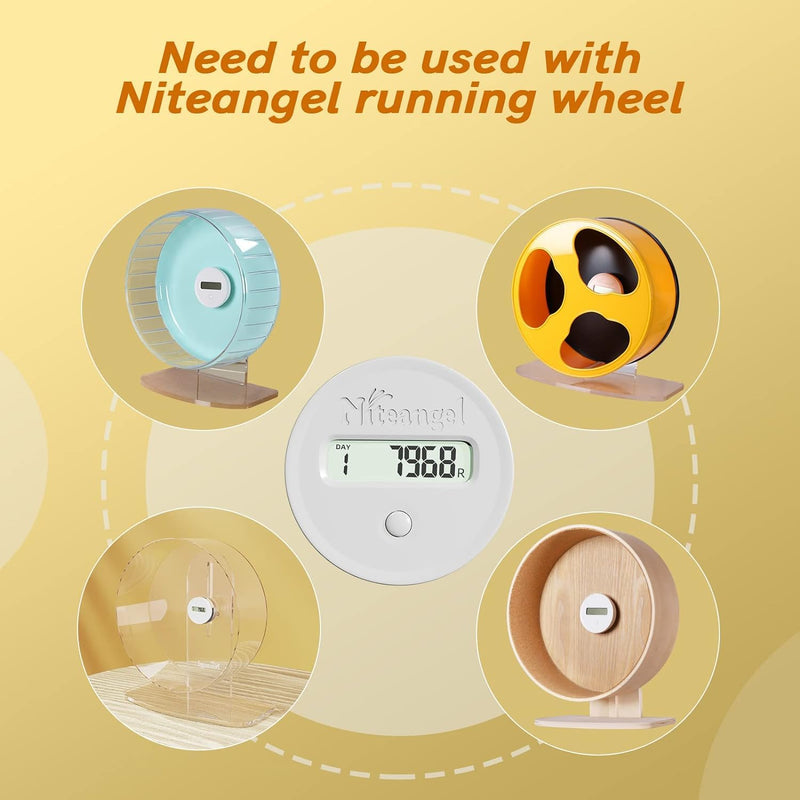 Niteangel Accurately Hamster Wheel Pedometer- Small Animal Step Counter for Niteangel Super-Silent Hamster Wheel | Acrylic Wheel | Wooden Wheel (Niteangel Wheel Pedometer) Niteangel Wheel Pedometer - PawsPlanet Australia