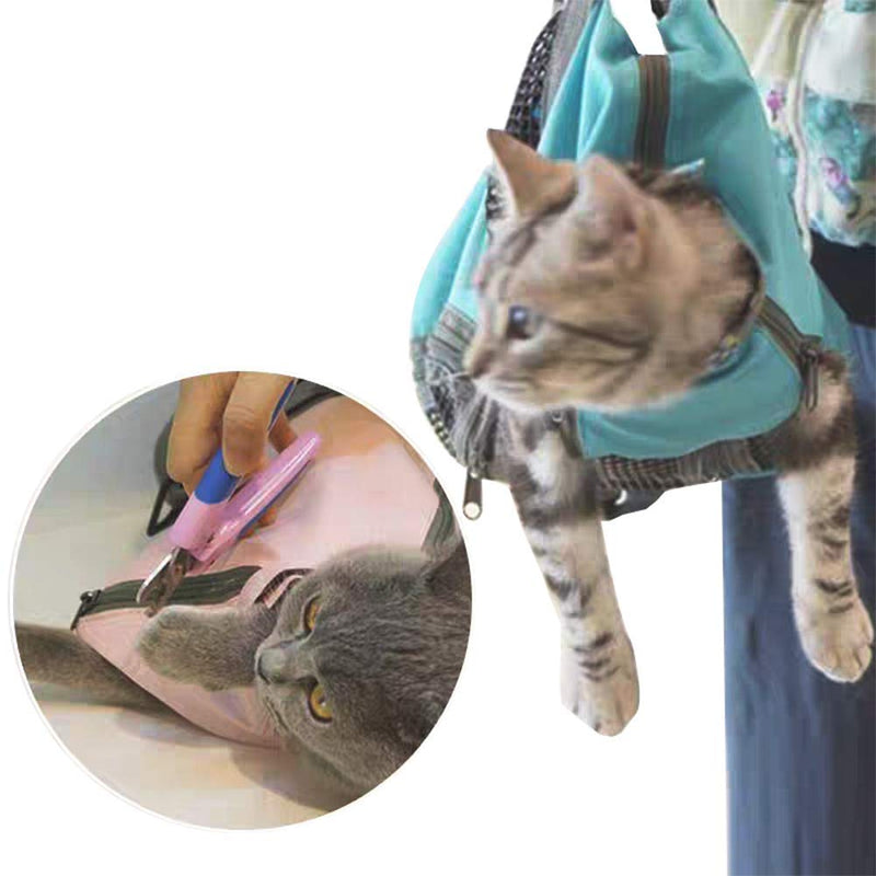 Cinf Cat Nail Clipping Cleaning Grooming Restraint Bag No Scratching Biting for Bathing Nail Trimming Injecting Examining(Blue,S) S (6-8lbs) Blue
