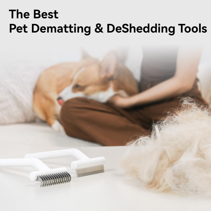 aumuca DeShedding Kit PRO for All Short Hair to All Long Hair, Reduce Shedding by Up to 99%, White - PawsPlanet Australia