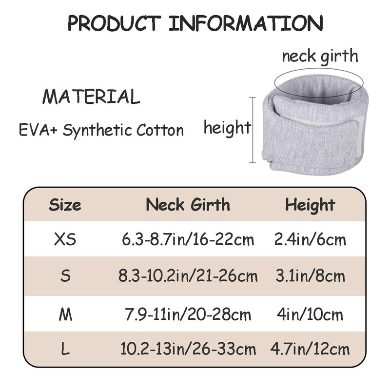 Cat Neck Brace Elizabethan Collar for Pet After Surgery Recovery Adjustable Breathable Neck Cervical Cone for Small Medium Dogs Puppies Kittens with Spinal IVDD Issues (X-Small,Grey) XS Grey - PawsPlanet Australia