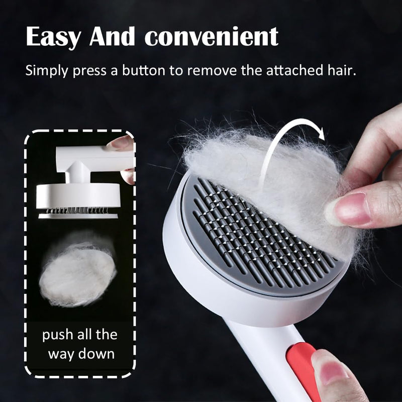 Cat Brush Dog Brush with Release Button,Brush for Shedding for Long Short Haired Cats Dogs,Cat Brushes for Indoor Cats Shedding,Pet Supplies Hair Remover Tool,Brush Grooming Kit (white) white - PawsPlanet Australia