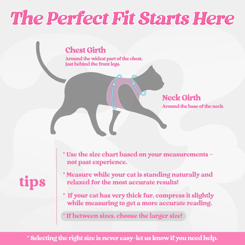 rabbitgoo Cat Harness and Leash Set for Walking Escape Proof, Adjustable Soft Kittens Vest with Reflective Strip for Cats, Comfortable Outdoor Vest, Pink, S Small - PawsPlanet Australia