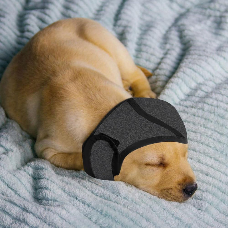 Dog Swim Ear Covers, Waterproof Adjustable Pet Shower Wrap Noise Protection for Small Medium Large Dogs Puppies Cats Grooming,Bathing,Swimming grey L