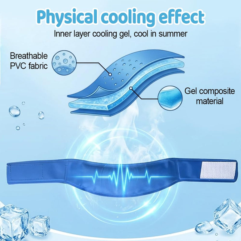 Dog Cooling Bandana, Adjustable Dogs Cooling Scarf with Gel Breathable Pet Summer Neck Wrap for Small-Medium Dogs Ripples M
