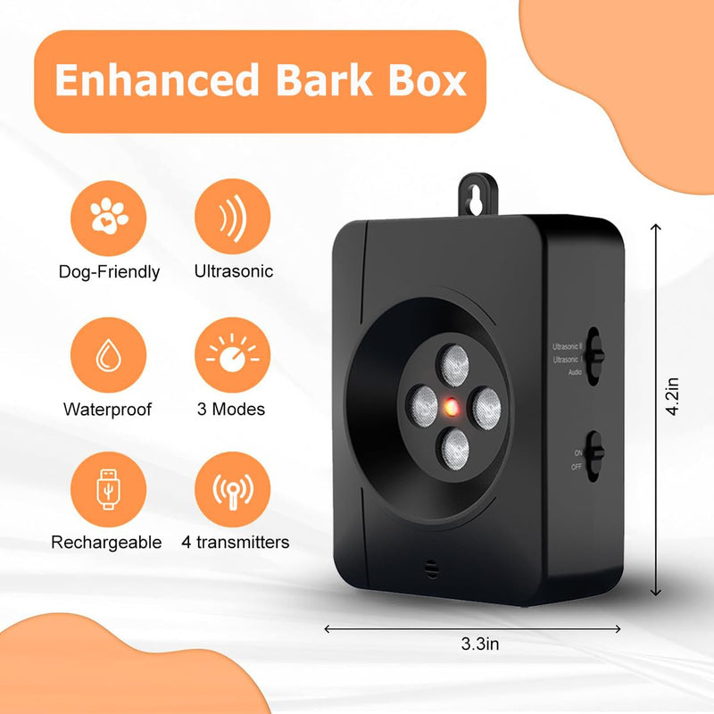 Zigzagmars Anti Barking Devices,Ultrasonic Anti Barking Device,3 Level Bark Box Anti Bark Device,Rechargeable Ultrasonic Dog Barking Deterren Barking Dog Silencer,for Small Medium Large Dogs