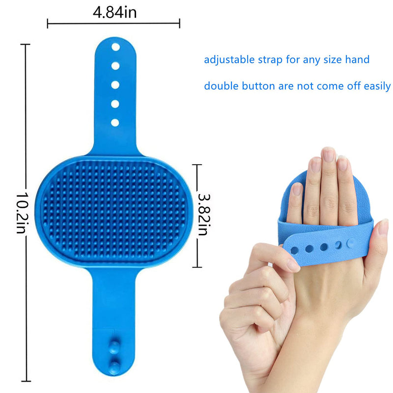 2 Pack Dog Grooming Brush - Dog Cat Bath Soothing Massage Rubber Brush - Pet Bath Brush with Adjustable Ring Handle Suitable for Long Short Haired Pet, Green - PawsPlanet Australia