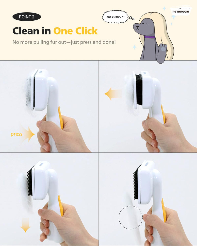 [PETHROOM] Soft Pet Care Kit, Easy Facial Comb and Healing Slicker Brush | Pet Eye Booger Remover Round Head Comb and Coated Tips for Gentle Grooming and Deshedding - PawsPlanet Australia