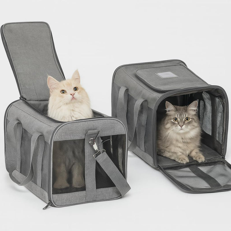 Movelo, Pet Carrier with Two Entrances – Top & Side Opening Soft-Sided Travel Carrier for Cats & Small Dogs up to 25?lbs – Airline Approved, Mesh Ventilation, Removable Pad & Shoulder Strap - PawsPlanet Australia