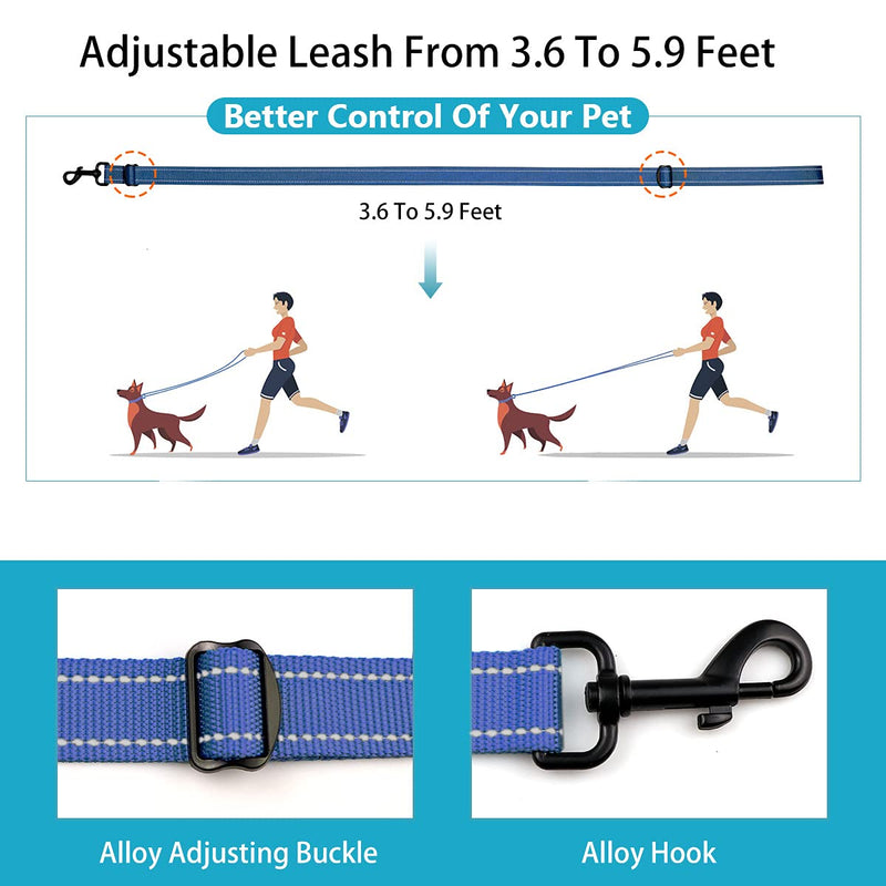 Reflective Dog Collar and Leash Set with Safety Locking Buckle Nylon Pet Collars Adjustable for Small Medium Large Dogs 3 Sizes(Navy Blue&S) S Navy Blue - PawsPlanet Australia