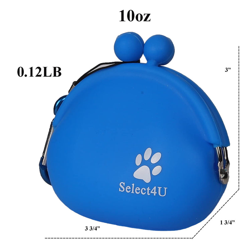 Silicone Dog Treat Pouch with Waist Carebiner, Small Treat Pouch for Pet Training, Cute Portable Treat Bag Container for Leash Darkblue, Best Gift for friends and Kids