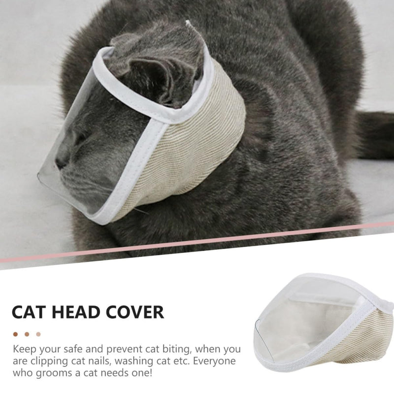 POPETPOP Transparent Cat Muzzle 2 Pieces Washable and Practical Made of Breathable Polyester for Beauty and Bath Suitable for Cats and Kittens