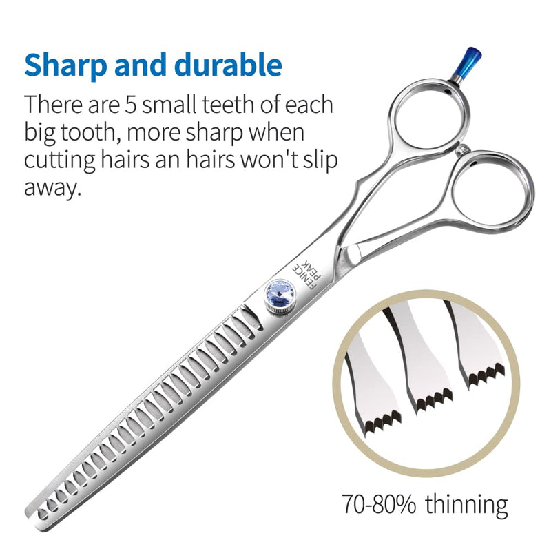 Fenice Professional 7/7.5/8 Pet Grooming Scissors Thinning Cutting Shears for Dog s/Cats Thinning Rate:70-80% (7.5 inch) 7.5'' - PawsPlanet Australia