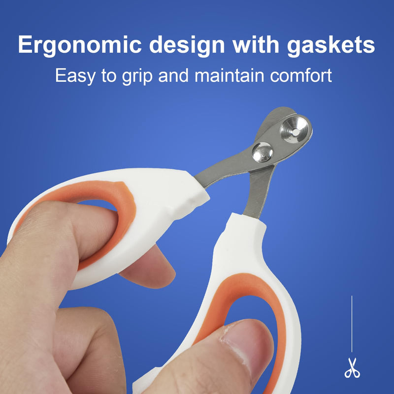 Cat Nail Clippers with Circular Cut Hole -Avoid Over Cutting Pet Nail Clippers -Sharp Angled Blade Professional Paw Trimmer Set for Novice Pet Families (Orange) Orange - PawsPlanet Australia