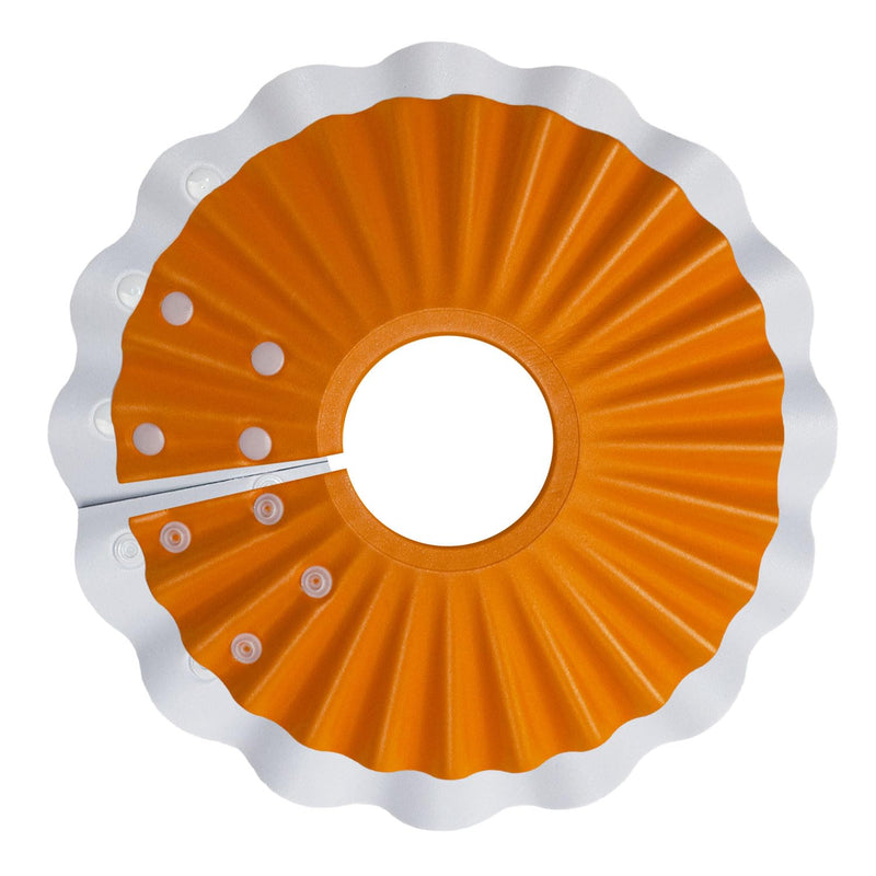 AQPET - Soft Elizabethan Collar for Cats, Lightweight and Flexible Plastic, Adjustable, Double Layer Design, Ideal for Post-Operative Recovery and Wound Protection - Orange, Large