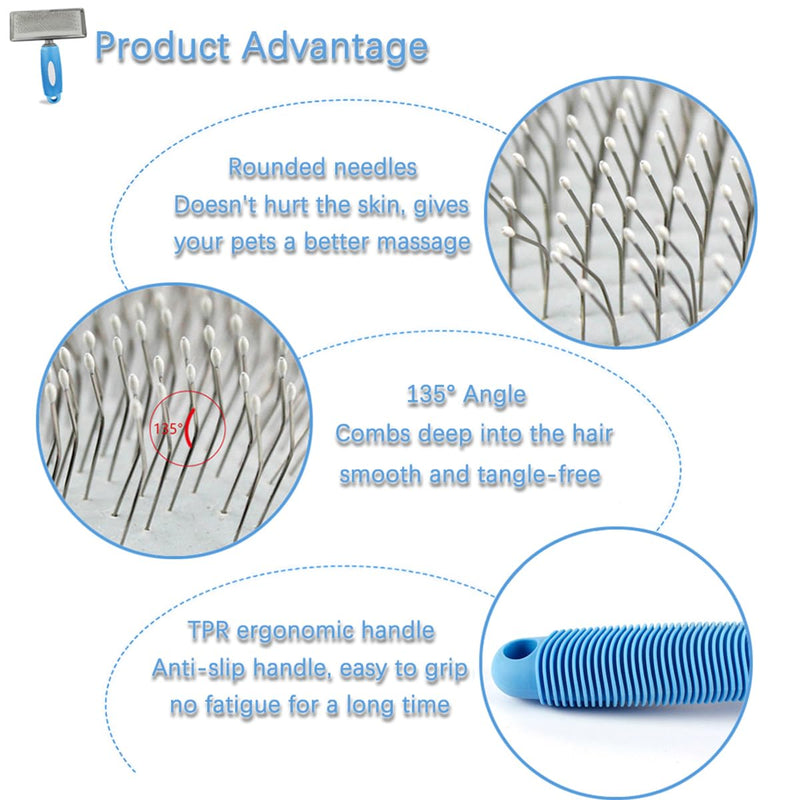Horse Pin Brush, Horse Grooming Brush, Horse Massage Brush, Horse Hair Brush, Professional Grade Horse Brush, Dog Hair Remover for Horse Dog and Cat Bathing Grooming Shedding (A) A