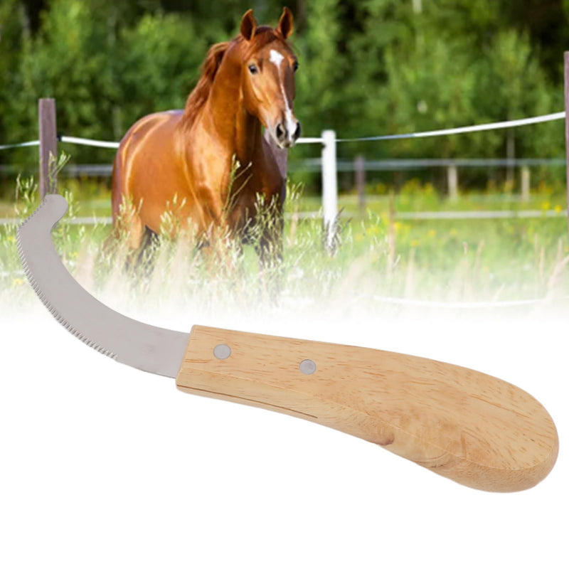 Farrier Hoof Trimmer, Premium Carbon Steel Sawtooth Edge Cutter with Rubber Wood Handle for Professional Horse Hoof Trimming and Maintenance 8.35 Inch
