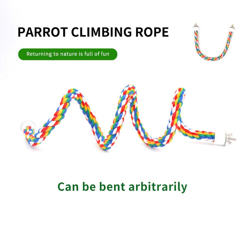 24-Inch Bird Rope Perch (0.8'' Diameter) + 2 Volcanic Stone Bird Stands - Beak & Claw Care for Small/Medium Birds, Natural & Stable Birds Perch 24‘’and Volcanic Rock - PawsPlanet Australia