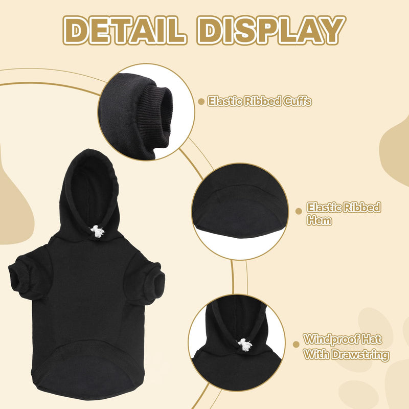 Dog Sweaters for Large Dogs Dog Hoodie Fleece Dog Sweater Soft Dog Clothes Sweatshirt with Pocket Dog Hoodie for Large Dogs(Black&XL) X-Large Black - PawsPlanet Australia