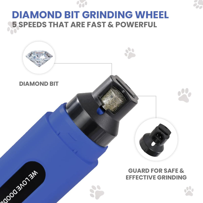We Love Doodles Dog Nail Grinder - Essential Grooming Kit for Dogs at Home, Electric Dog Nail Trimmers, Quiet Pet Nail Grinder for Dogs, Safe Nail Trimmer for Dogs, Suitable for Large & Small Breeds - PawsPlanet Australia