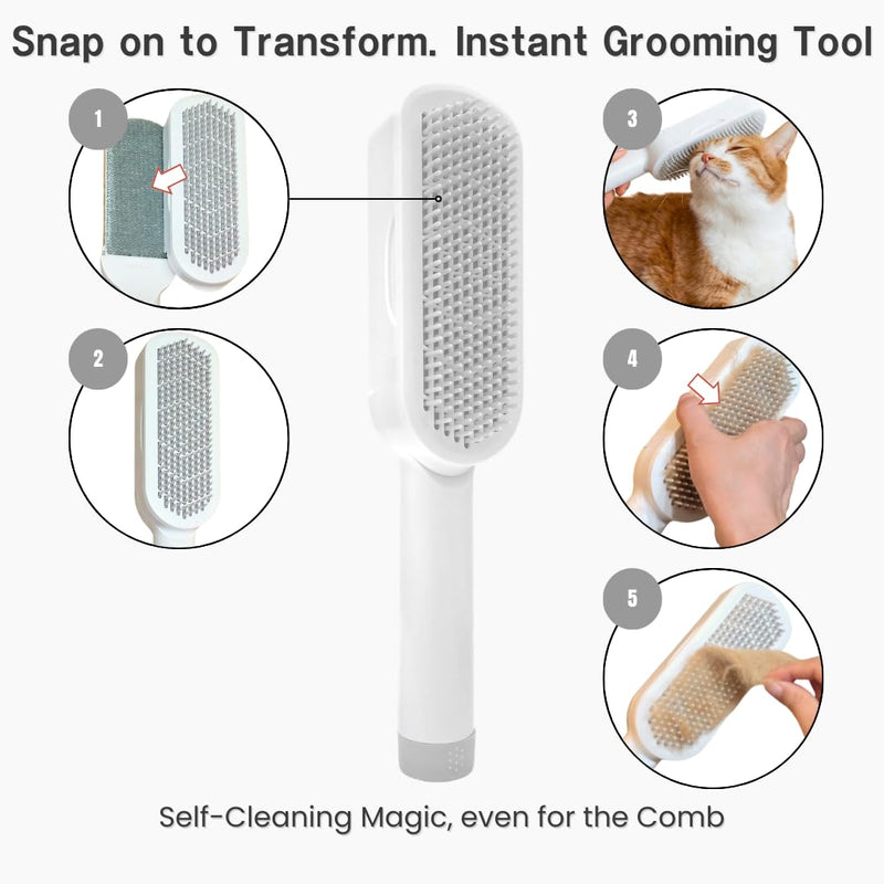 SufurLint 4-in-1 Pet Hair Remover & Grooming Brush - Multi-Functional Cat Deshedding Tool, Reusable Lint Roller for Furniture and Clothing, Professional Pet Massage & Cleaning Brush for Dogs & Cats - PawsPlanet Australia