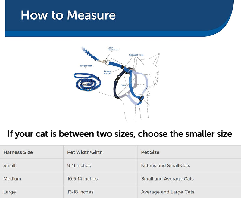 PetSafe Come with Me Kitty Harness and Bungee Leash, Harness for Cats, Large, Royal Blue/Navy, CWMK-L-RYL Large (Pack of 1)