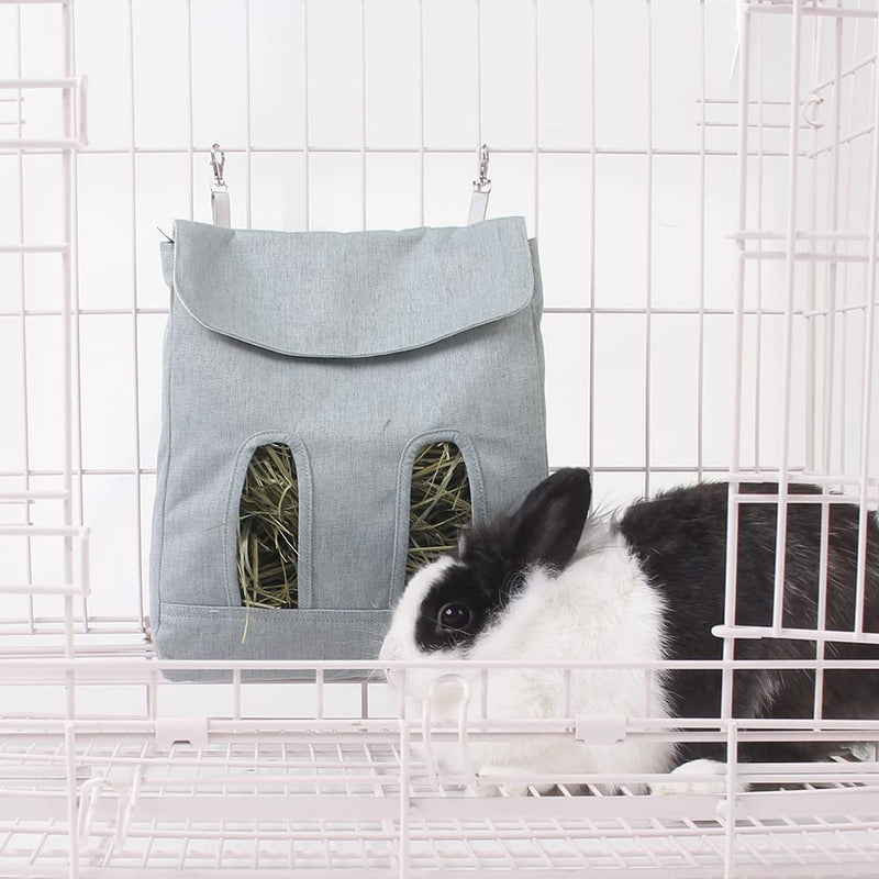 Rabbit Hay Feeder Bag, Guinea Pig Hay Feeder Storage,Sack Hay Bag Feeding Storage for Chinchilla Hamsters Rabbit Guinea Pig Small Animals (L, Blue) - PawsPlanet Australia