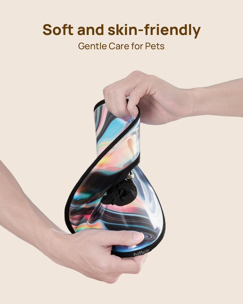 PetThem Soft Cat Cone Collar, Adjustable Cat Recovery Collar, After Surgery Protection, Waterproof & Easy to Clean, Lightweight Elizabethan Collar for Cats and Small Dogs (Stellar Wanderer, M) Stellar Wanderer