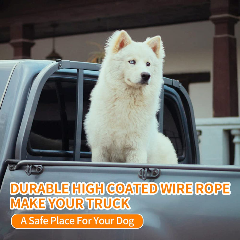 Dog Seatbelt, Dog Car Harnesses, Back Seat Leash Made of Coated Wire Rope, Happy Ride Dog Zipline, Great for Travel, Safety Restraint No-Chew Tether Cable Stainless Steel. (5 FT, for 1 Dog) 5 FT - PawsPlanet Australia