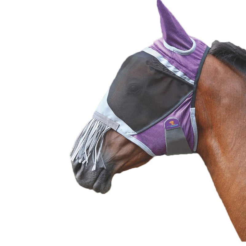 Deluxe Fly Mask with Nose Fringe (Extra Full, Purple)