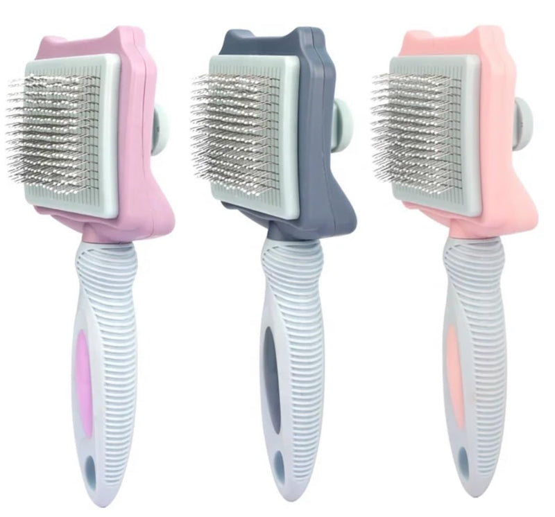 Pet Self Cleaning Slicker Brush, Skin Friendly Deshedding Grooming Tool for Shedding & Haired Pets, 3 Colors Available Pink, Blue and Purple (Blue) - PawsPlanet Australia